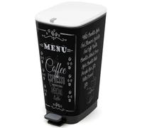 Curver Chic L Bin, poubelle à pédale avec anneau d'arrêt de sac pour la maison et la cuisine, capacité 50-60 litres, mesure 29 x 44,5 x 60,5 cm