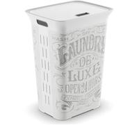 KIS Coffre à linge Laundry de Luxe Chic Style - 60 l - Gris et blanc