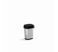 Kis Dual Swing Bin Style S Poubelle décorative flottante pour sac de 10 l, double option d'ouverture - 19 x 25 x 32 H Steel