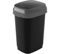 Kis Dual Swing Poubelle Plastique Noir/Gris 10 L 19 x 25 x 32 cm