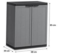 KIS JOLLY BASSE Armoire de rangement 68x39x85cm gris foncé