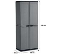 KIS JOLLY HAUTE Armoire de rangement 68x39x166cm gris foncé