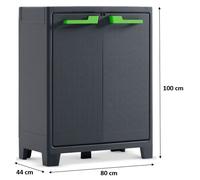 KIS MOBY BASSE Armoire de rangement 80x44x100cm gris foncé