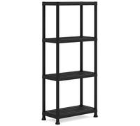 Etagère modulable KETER - Noir - 60 x 30 x 135 cm - 4 tablettes résistantes à l'humidité