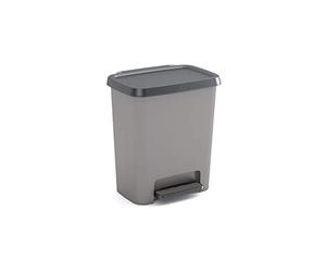 Kis Poubelle compacte avec pinces de porte Gris 38 x 28 x 43 cm 25 l