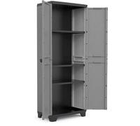 Kis armoire haute de jardin en résine avec tablettes gris terrasse 9721 Gris G