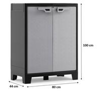 KIS TITAN BASSE Armoire de rangement 80x44x100cm gris/noir