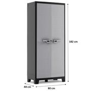 KIS TITAN HAUTE Armoire de rangement 80x44x182cm gris/noir
