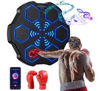 KISABAER Machine de Boxe Musicale Murale, Machine de Boxe Musicale Intelligente avec lumière LED, Cible de Boxe Musicale électronique avec Musique Bluetooth (A+Poing des Enfants)