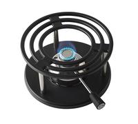 Kisag Réchaud Black Cast Ø 20 × 11 cm avec brûleur à gaz de sécurité 1,1 kW, réchaud en fonte et acier inoxydable pour fondue, flamme réglable en continu, facile à nettoyer, chauffe-plats Swiss Design