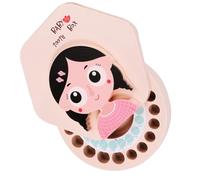 Kisangel 1 Ensemble Boîte à Dents de Lait pour Garçon Fille Cartoon Fille Coffret de Rangement pour Dents de Lait Rose