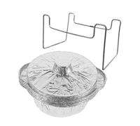 Kisangel 1 Ensemble Bol en Papier d'aluminium cannelé Feuille d'aluminium Grillage Camping avec Moule à gâteau moules en Papier d'aluminium pour la Cuisson Le Fer Silver
