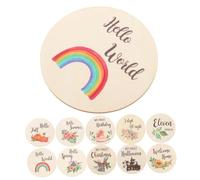 Kisangel 1 Ensemble Carte D'âge D'âge Décorations Signe Du Nouveau-né Bébés Nursery Signes De Mois De Bébé Décor De Pépinière Cartes Mensuelles Pour Bébé Première Nombre Oh En Bois