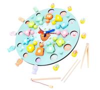 Kisangel 1 Ensemble Échecs De Jeu De Pêche D'horloge Puzzle De Pêche à L'aimant Jeu De Correspondance pour Les Enfants Conseil D'administration De Puzzle Jouets De Laçage Ciel Bleu en Bois