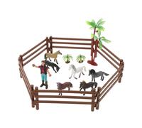 Kisangel 1 Ensemble Ensemble De Jeu Mini Grange De Ferme Kit D'écurie Miniature à Faire Soi-même D'écurie pour Chevaux Mini Haras Paysager Plastique