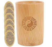Kisangel 1 Ensemble Outil d'hexagramme de Tube en pour Oracle récit I Ching Coins Je Ching Bucket Monnaie Accessoire de Monnaie Chinois Fortune Tell Coin voyance cuivre
