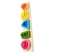 Kisangel 1 Ensemble Set de Jouets Éducatifs Bois de Formes Géométriques à Empiler pour Développement Reconnaissance des Couleurs Formes Interactif Bois pour Pratiquer Les Compétences