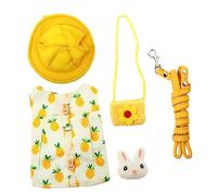 Kisangel 1 Ensemble Vêtements pour Lapin avec Harnais Chapeau Adorable et Décoré Costume pour Petit Animal pour Câlins et Sorties