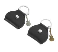 Kisangel 1 Jeu Choisir Le Sac De Rangement Guitare Agrafe Porte-clés Cas Organisateur De Clés Mallette D'accessoires Étui De Rangement pour Médiators Porte-médiators Métal Noir 2 Pièces