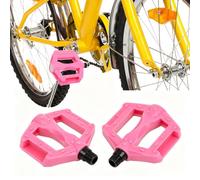 Kisangel 1 paire de pédales de vélo pour enfant - Antidérapant - En plastique rose - Axe plat - Pour VTT