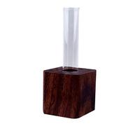 Kisangel 1 Vase Tube À Essai en Verre De Style avec Base en Bois Support Unique pour Propagateur De Fleurs Fraîches Et Séchées Décoration De Table pour Femmes Hommes Et Familles