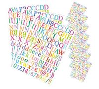 Kisangel 10 Feuilles Autocollants Alphabétiques et Numériques Imperméables de Stickers Adhésifs pour Bricolage et Décoration Lettres et Chiffres Colorés pour Personnaliser Aux Lettres