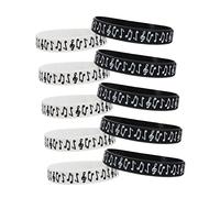 Kisangel 10 pièces Bracelets Silicone Festival Musique Bracelets Notes de Musique Événementiels Accessoires Fête Concert Noir et Blanc