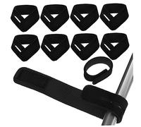 Kisangel 10 pièces Ceintures Elastiques pour Canne à Réglables Néoprène Noir Attaches Légères et Portables pour Fixation et Transport de Canne à Accessoires pour Truite
