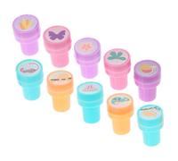 Kisangel 10 pièces Garçon Fille Motifs et Fleurs Encreurs Lavables pour Récompenses Classe Fêtes Anniversaire Garçon Fille Fournitures