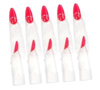 Kisangel 10 pièces Halloween Glow The Dark Finger Covers Fake Nails for Cosplay Witch Costume Accessory Prank Fingers Set