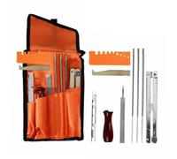 Kisangel 10 pièces Kit Affûtage Tronçonneuse Limes Métalliques Résistantes à Usure Portable pour Affûter Chaînes de Tronçonneuse