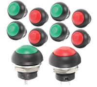 Kisangel 10 pièces Kit Boutons-poussoirs de Sonnette Réinitialisation Automatique Étanche Accessoire de Remplacement Métallique pour Porte Installation Facile Boutons Rouge et Vert Usage