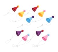 Kisangel 10 Pièces Lot de 10 Mini Chapeaux d'anniversaire Coniques pour Chiens et Chats, en Tissu Non Tissé Coloré, Légers avec Élastique Réglable, Couvre-Chefs Festifs pour Fêtes et