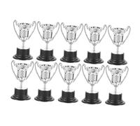 Kisangel 10 Pièces Lot de Mini Trophées Plastique Doré et Argenté Décorations de Coupe pour Récompenses Denfants Prix de Concours et Souvenirs de Fête Styles Aléatoires