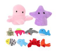 Kisangel 10 pièces Lot Marionnettes à Doigts Animaux Marins Peluche Douce Jouets Éveil pour Garçon Fille Design Mignon et Confortable pour Histoires