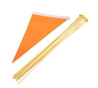 Kisangel 10 pièces Marqueurs de Pelouse avec Tige en Bois Drapeaux de Signalisation Orange pour Jardin et Chantier pour Marquage de Plantes et Arroseurs