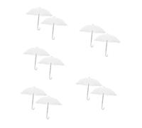 Kisangel 10 pièces Mini Parapluie Décoratif pour Maison de Poupée Blanches Accessoire Miniature Réaliste pour Décoration Intérieure