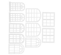 Kisangel 10 Pièces Miniature Wooden Dollhouse Windows Mini Window Frames for DIY Dollhouse Furniture and Decoration