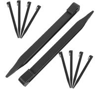 Kisangel 10 Pièces Piquets de Jardin Noir Piquets Paysage Étanches pour Toile Mauvaises Fixation Sol Durable pour Aménagement Extérieur et Camping
