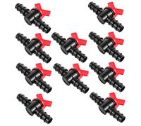 Kisangel 10 pièces Raccords Irrigation Vannes Sphériques Barbelées Rouge Connecteurs Tuyaux Arrosage Automatique Durables et Anti-Fuite pour Jardinage et Serre de Culture