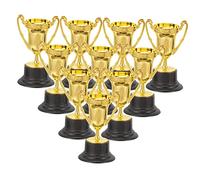 Kisangel 10 Pièces trophée récompenses et trophées enfant prix trophée tasse de trophée faire la fête foot mini trophée en plastique mini trophée cotillons petits trophées Doré