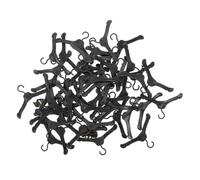 Kisangel 100 pièces Mini Cintres Plastique pour Vêtements de Poupée Accessoires Poupées Noirs Petits Cintres pour Rangement et Décoration