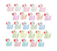 Kisangel 100 Pièces Mini Garden Ducks Figures Glow in The Dark Luminous Tiny Animal Ornaments for Dollhouse Micro Landscape Aquarium Decoration