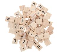 Kisangel 100 pièces Mini Tuiles Bois Mathématiques Symboles Éducatifs pour Apprentissage DIY Jouets Pédagogiques Multifonctions pour École et Maison Accessoires Créatifs Bois pour