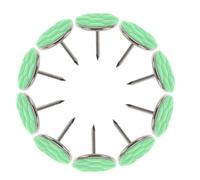 Kisangel 100 Pièces Punaises Réfléchissantes de Marquage Extérieur Vertes | Nylon, Acier et Plastique, Visibilité Nocturne, Pluie ou Brouillard, Signalisation Temporaire, Chemins et Parkings