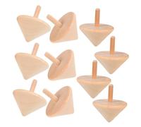 Kisangel 10pièces Lot de Toupies Bois Naturel pour Garçon Fille à Peindre Soi-même Jouets Bois pour Bricolages Créatifs Et Jeu Intérieur Extérieur