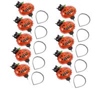 Kisangel 10pièces Serre-tête Citrouille Halloween Accessoire Cheveux Déguisement Lot de Pince Cheveux Pompon pour Fille Fête