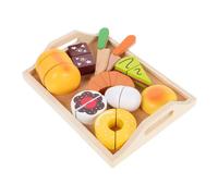 Kisangel 11 Pièces Jouets de Pâtisserie Bois pour Garçon Fille Aliments à Couper Accessoires de Cuisine Jeu de Rôle pour Garçons et Filles Développement des Compétences Sociales et Motrices