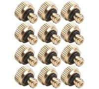Kisangel 12 Pièces Buse de Brumisation Brumisateur en Laiton et Acier Inoxydable, Orifice 0,3mm, Filetage 10, Joint Torique Auto-étanche, pour Système de Refroidissement Extérieur et