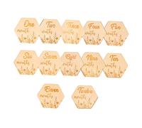 Kisangel 12 Pièces Carte commémorative du mois bébés première bébé personnalisé nursery Oh cartes d'âge de bébé bloc commémoratif mensuel cartes mensuelles bloc mensuel bébé Bois Kaki